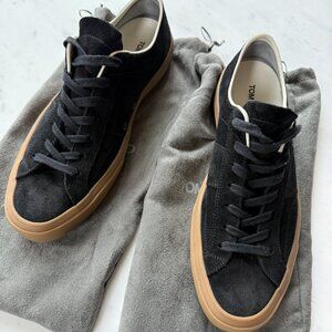 Tom Ford Men's Black Suede Tennis Shoes Sneakers – Size 10.5 Style #JO974A